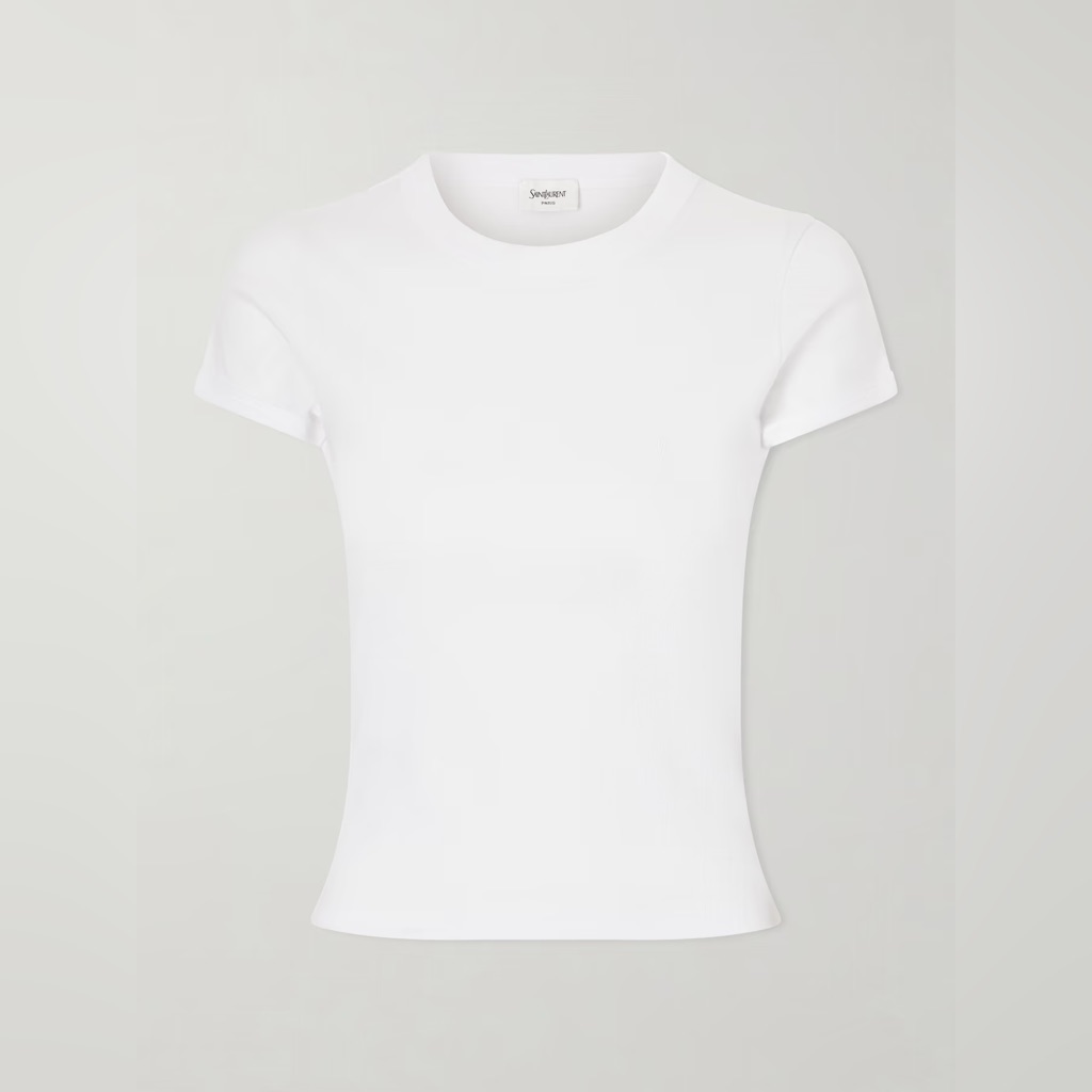 Saint Laurent Cropped Jersey T Shirt Size Small